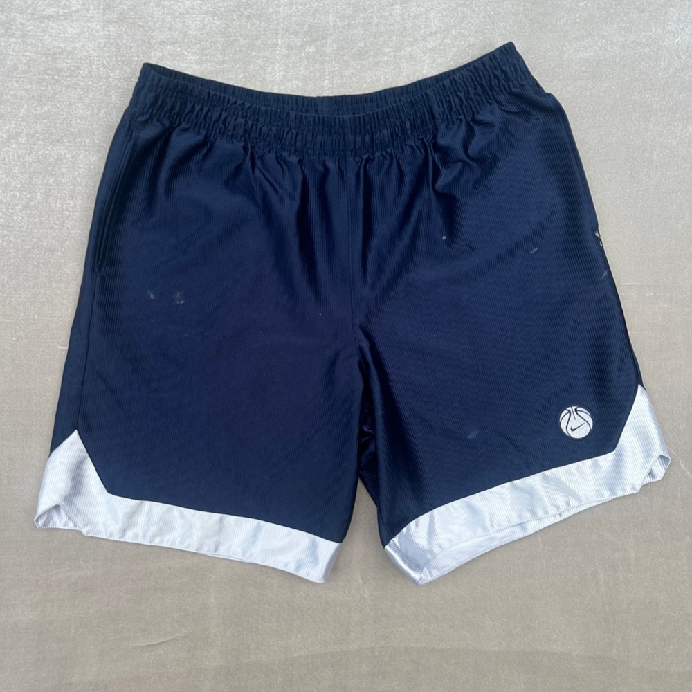 Vintage Nike Basketball Shorts Men's Large Navy White Y2K Swoosh Athletic - Picture 2 of 9
